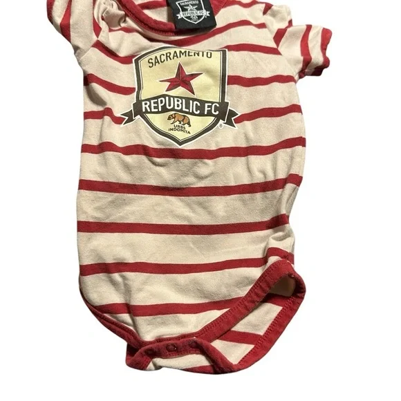 Striped Bodysuit - Red and Cream