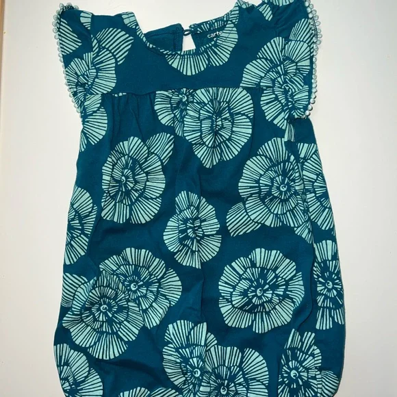 Carter's Teal Floral Print Bodysuit