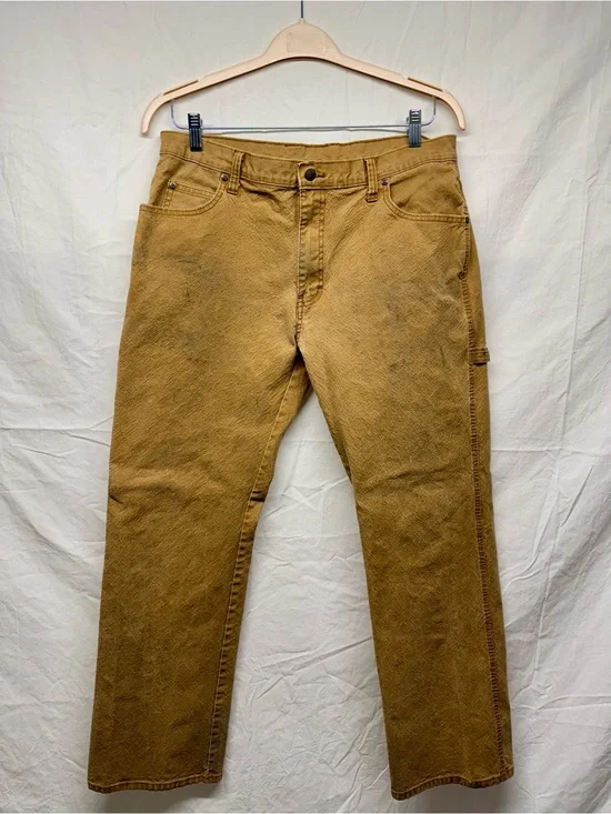 Men's Dickies Cargo Carpenter Pants in Mustard Brown - Classic Workwear