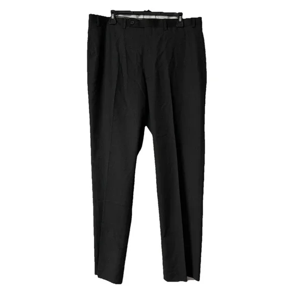 NWT Calvin Klein Mens Flat‎ Front Black Dress Pants Slacks Trousers Size 36x32