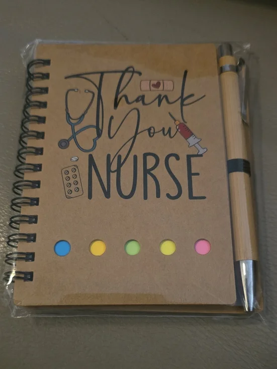 Thank You Nurse Spiral Notebook with Multicolor Tabs and Pen