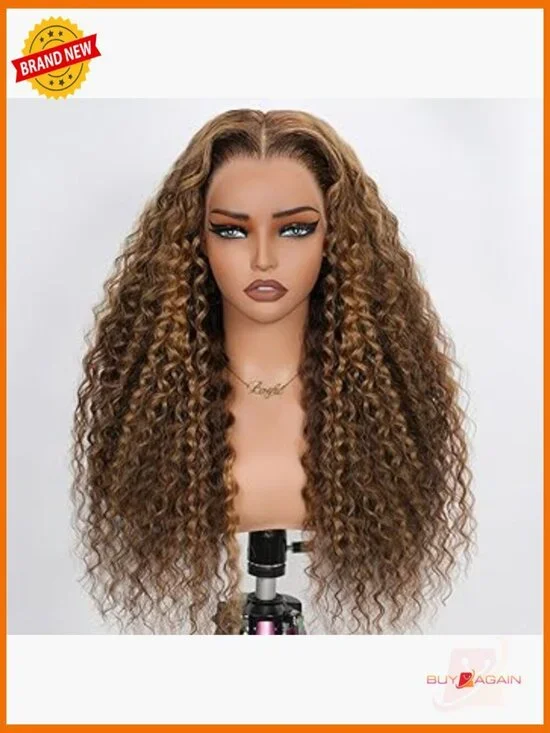 30 Inch 200% Density Lace Front Wig Human Hair 13x6 Deep Wave HD Lace Curly