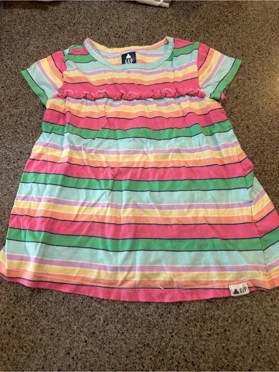 GAP Striped Ruffle shirtPastel Rainbow