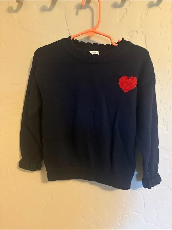 GAP Navy Sweater with Red Heart Applique