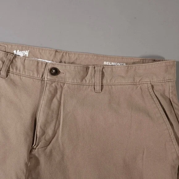 Mugsy Belmonts Chinos Mens 40x30 Tan Stretch‎ Cotton Rayon Spandex Pants