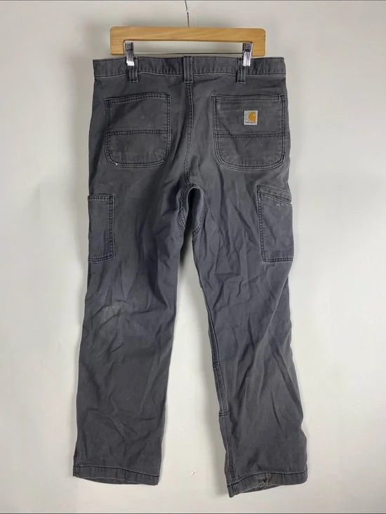 Vintage Carhartt Stained Men’s 36X28.5 Double Knee Pants Workwear gray