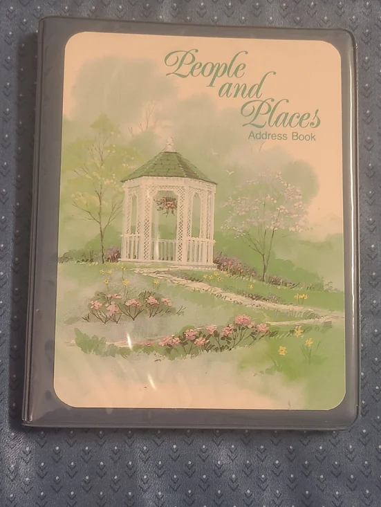 People and Places Floral Gazebo Address Book - Pastel Green & Pink