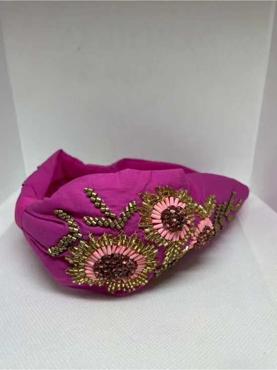 Unbranded Fuchsia Beaded Floral Headband