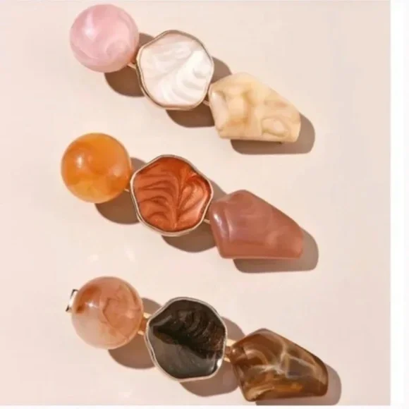 ❤️ FREE Geode Boho Stone Peasant Hipster Hippie Deco Farm Chic Hair Barrettes