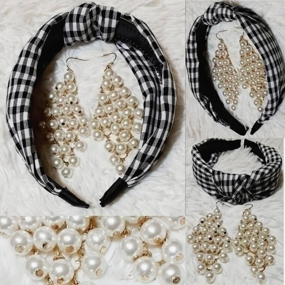 Gingham & Pearly Drip Accessories Bundle