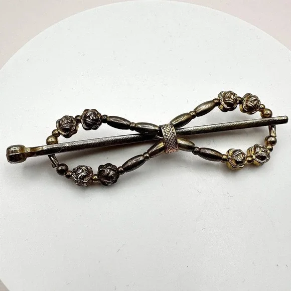 Vintage 90s Floral Barrette Hair Clip Beaded Women's Classic Fashion Jewelry‎