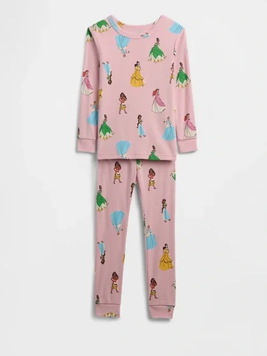 Baby Gap X Disney Princess Ling Sleeved Toddler Girl Pink Pajama Set 4T