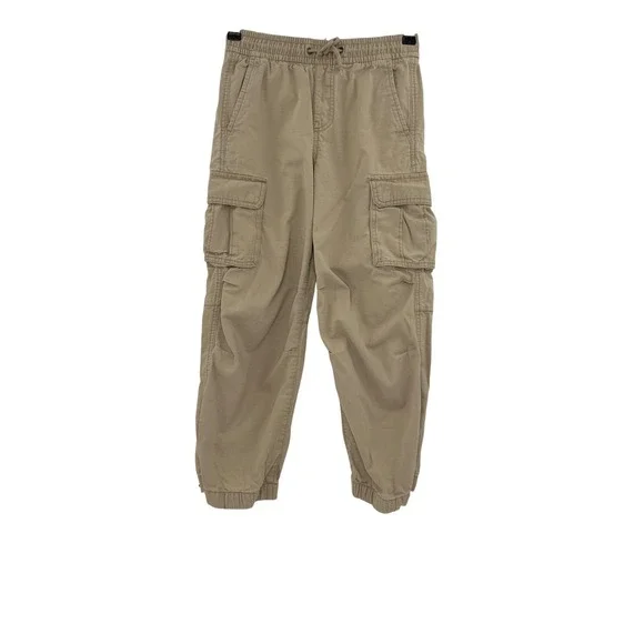 GAP Kids Beige Cargo Pants Size L‎ (10) Drawstring Waist Utility Pockets