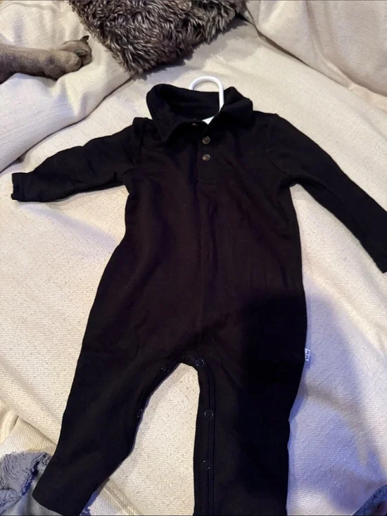 Little Sleepies Black Long-Sleeve Footed One-Piece