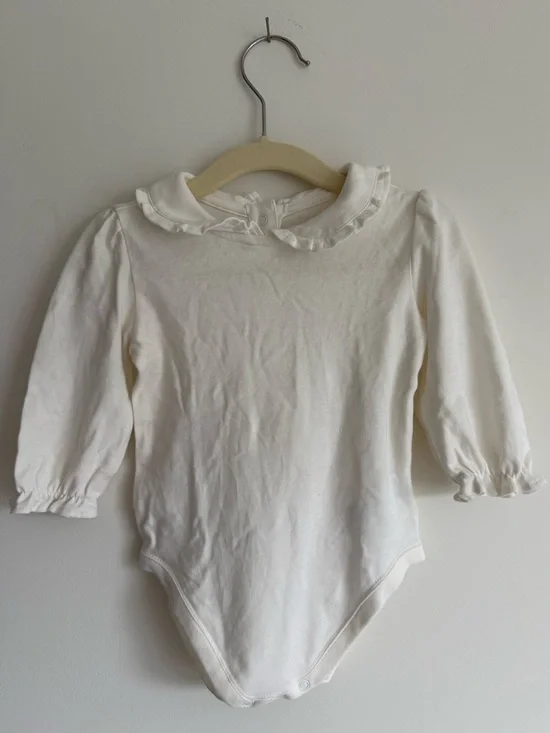 6-12m Janie and Jack Ruffle Collar Long-Sleeve Onesie