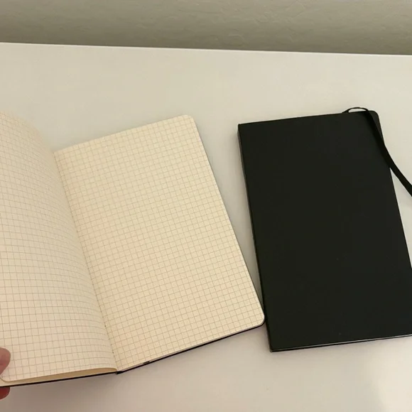 Set of‎ 2 Moleskine Black Notebook with Grid Pages