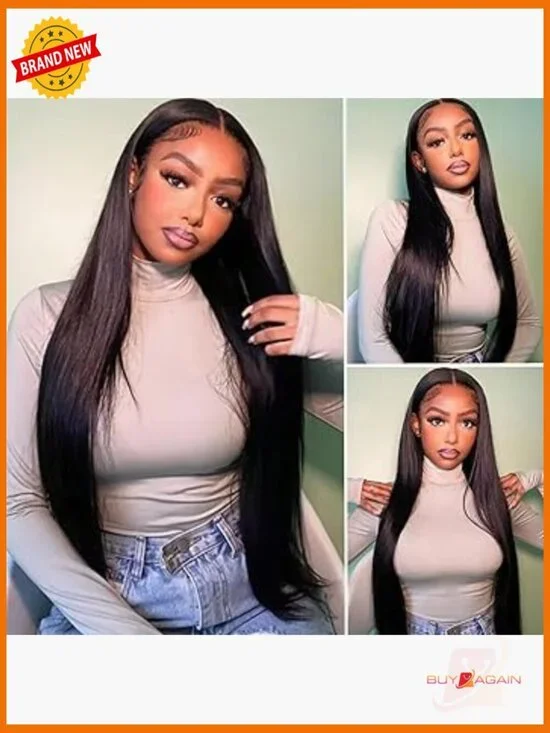 Glueless Lace Front Wig Brazilian Virgin Human Hair 24Inch 4x4 Closure
