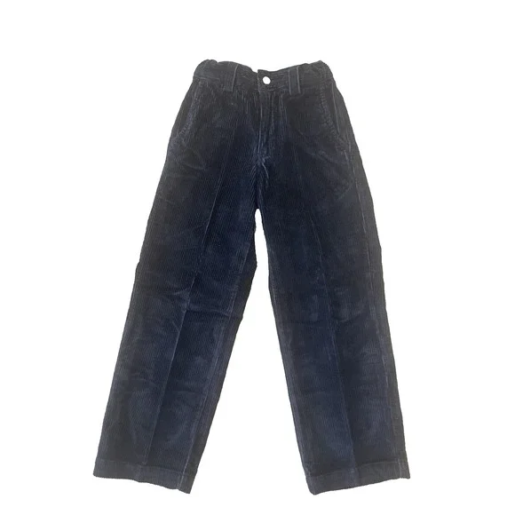 Vtg  Y2K‎ Gap Kids Pants Boys 8 Slim Navy Blue Corduroy Adjustable Waist