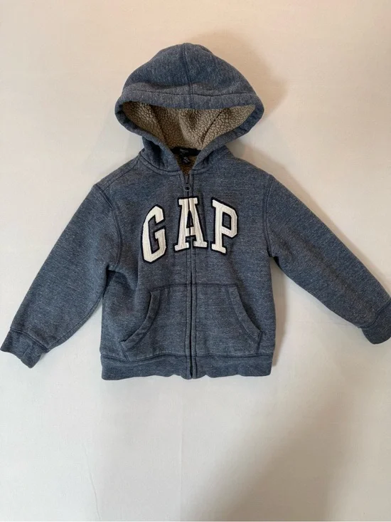 GAP Kids Navy Heather Sherpa Zip Hoodie