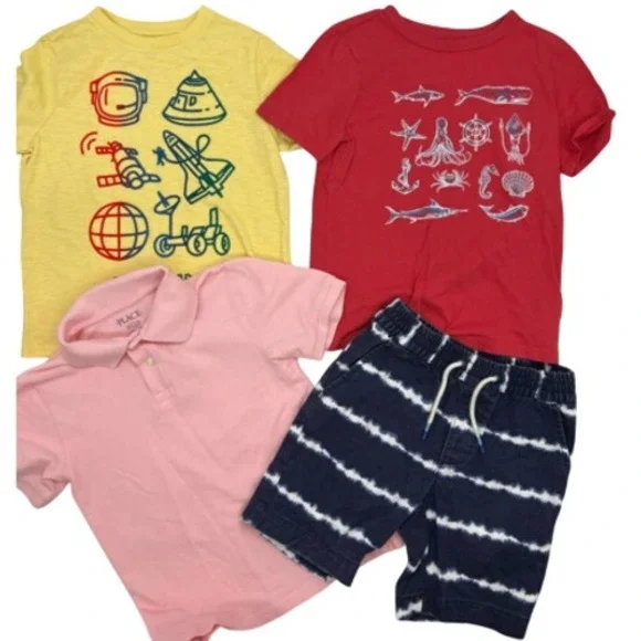 Boy Clothes Size Small Gap & Childrens Place Summer Outside Play‎ Shirts Shorts