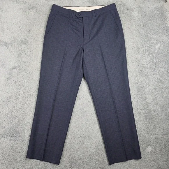 Santorelli Romeo Dress Pants Mens 34 Blue Grey Virgin Wool Made in Italy Romeo