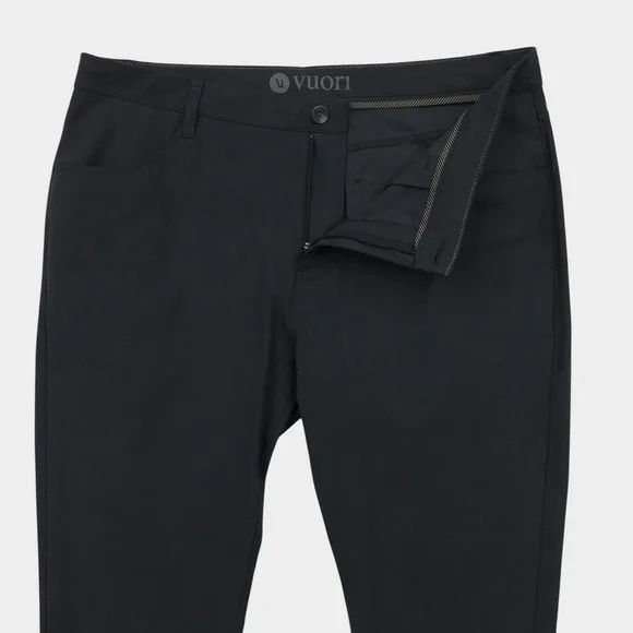 Vuori Meta Pant Mens Gray Performance Stretch 5-Pocket Trousers Slim Fit 36x31