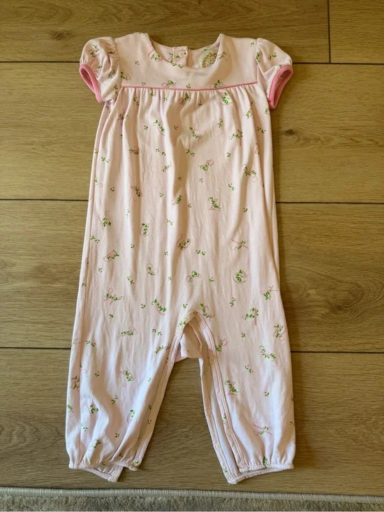 The Beaufort Bonnet Company Pink Floral Baby Romper Dress