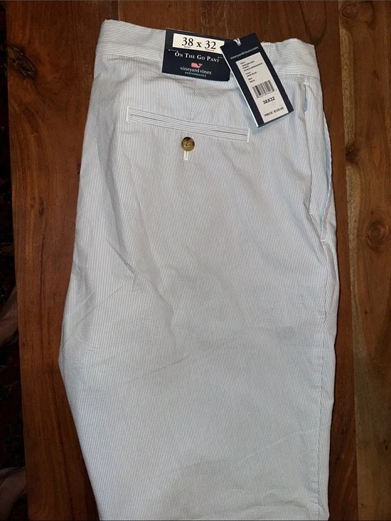 Vineyard Vines Light Blue & White Seersucker Pants
