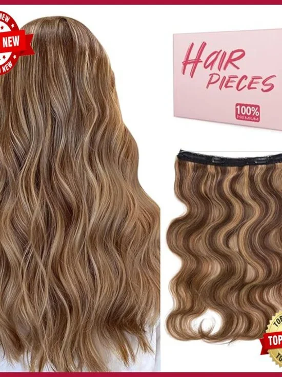 Halo Hair Extensions 100% Human Hair Wavy 16 Inch 65g Volume