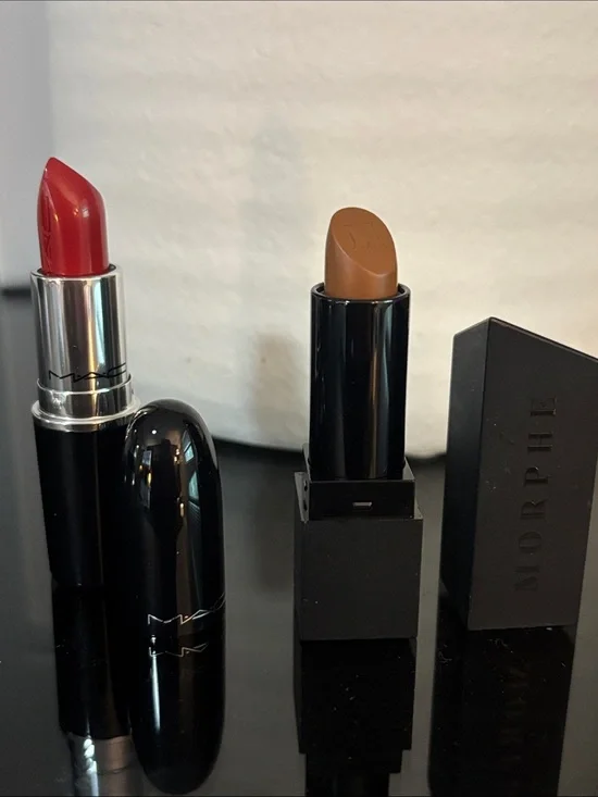 MAC Cosmetics Red Lipstick with Morphe Neutral Brown Duo