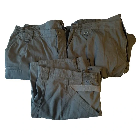 (3) 5.11 Tactical Taclite Pro 74273 Regular Fit Pants  -green 44x32