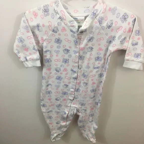 Baby Connection Infant Girls Sleepers with Feet 3-6 mo EUC