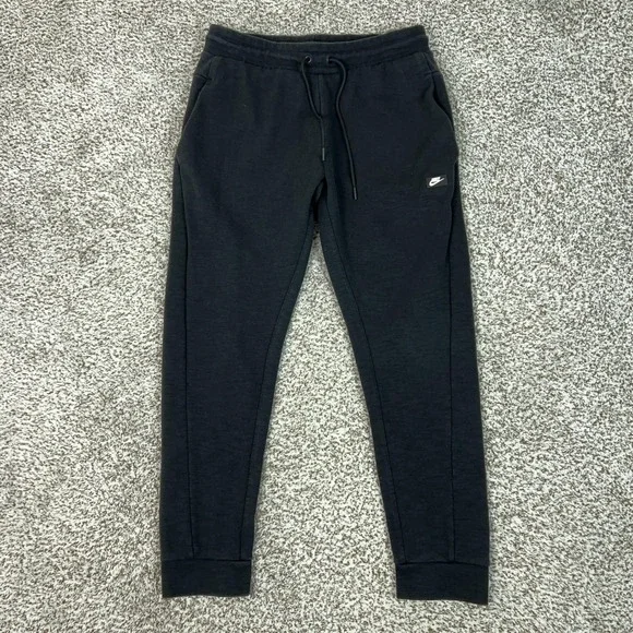 Nike Pants Mens Medium Black French Terry Joggers Sweatpants Gym Athletic Club