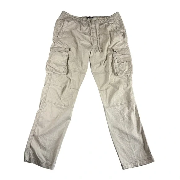 Hollister Epic Flex Cargo Pants Mens XL Tan Khaki Stretch Rugged Slim Straight