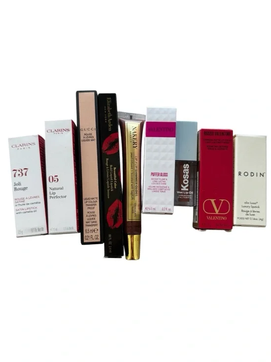 Luxury Lip Bundle Valentino, Gucci, Clarins, Nakery & More - Reds/Mauve/Nude New