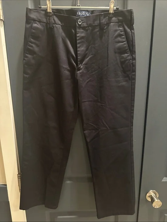 Izod Black Men's Dress Pants - Straight Leg