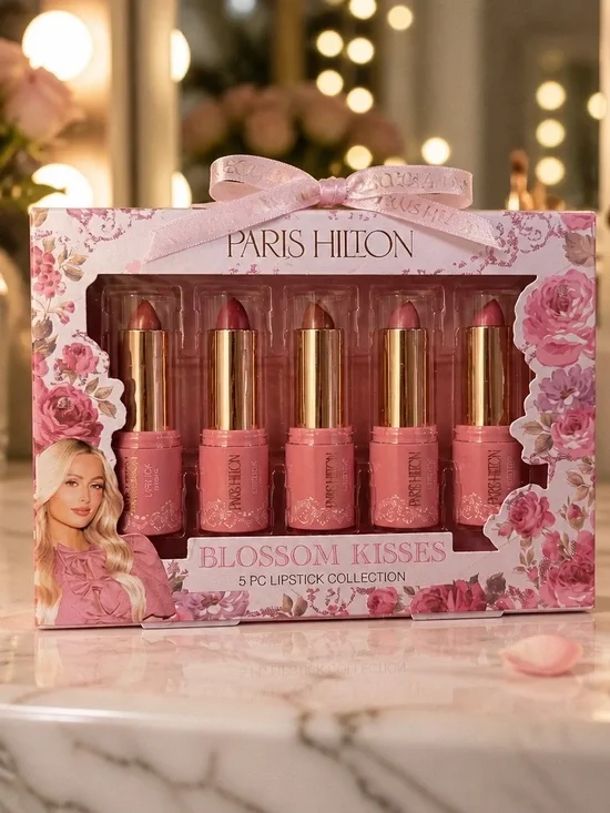 Paris Hilton Blossom Kisses 5 Pc Lipstick Collection Gift Set NIB