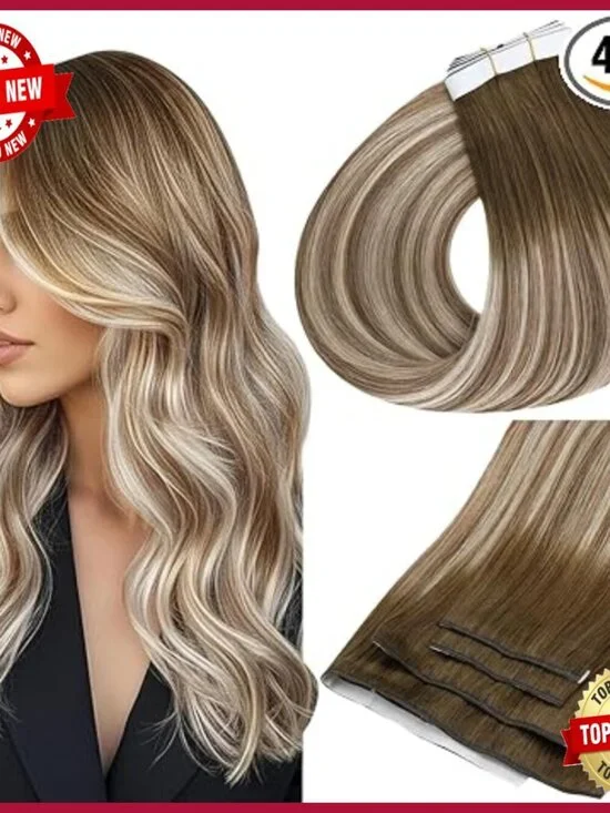 Human Hair Tape-In Extensions 22 Inch 120g 4PCS Remy Hand-Tied