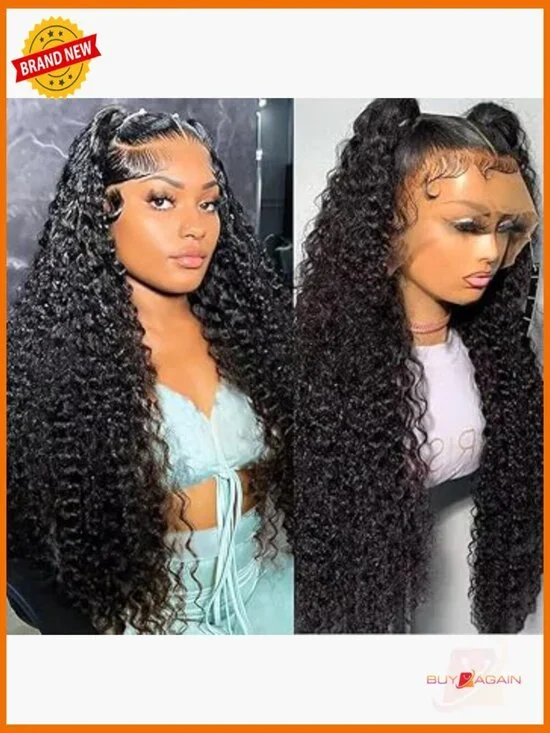 30 Inch 13x6 HD Lace Front Wig Human Hair 200 Density Deep Part Curly