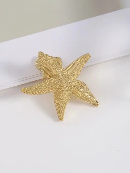 Gold Starfish Hair Clip - Women's Accessory