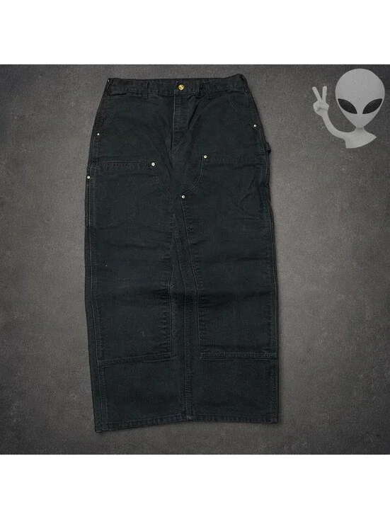 Vintage Carhartt B01 Black Double Knee Work Pants Made In USA Carpenter 32x30