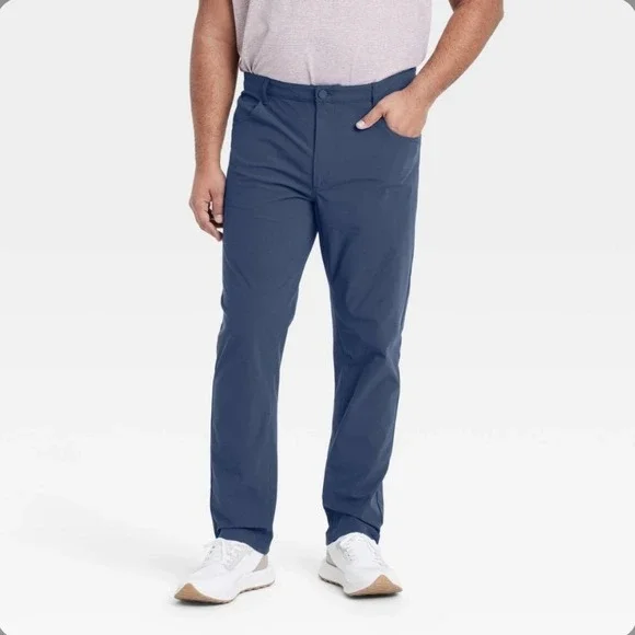 All in Motion Mens Golf Pants Navy 32x34 Slim Straight Stretch Performance