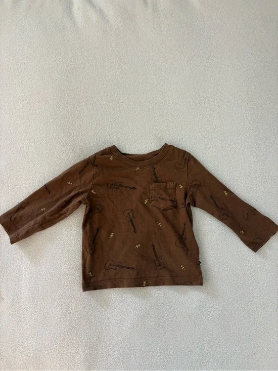 GAP Brown Guitar & Lightning Bolt Long Sleeve Tee