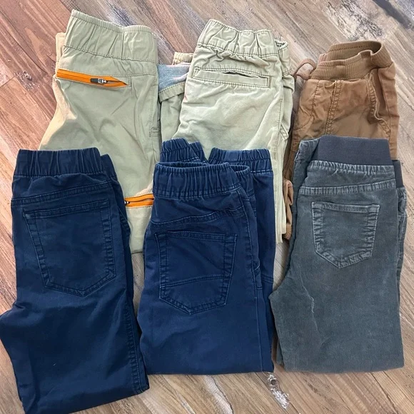 GAP Kids Jogger Pants Bundle - Navy, Olive, Khaki, Gray, Brown