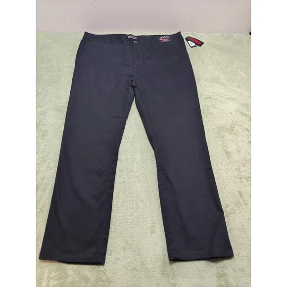 Galaxy by Harvic Mens Chino Pants NWT W42 L30 Black Stretch Skinny Trousers New