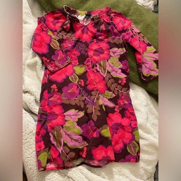 EUC Vintage Gap Kids Floral Corduroy Shift Dress