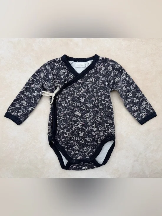 Jamie Kay Purple Floral Wrap Kimono Bodysuit