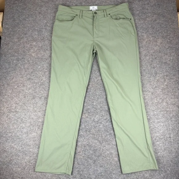 Southern Tide Intercoastal Performance Pants Nylon Stretch Green Mens 38x32