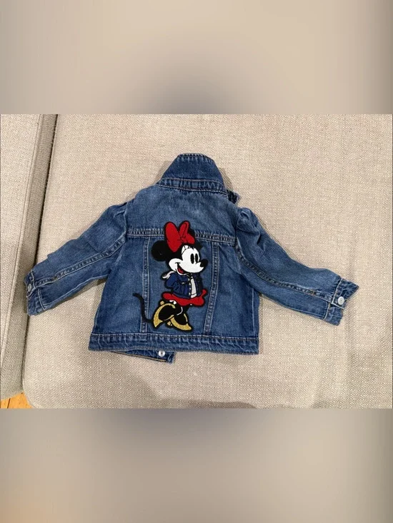 Gap Denim Jacket with Minnie Mouse Patch - Blue & Red Accents