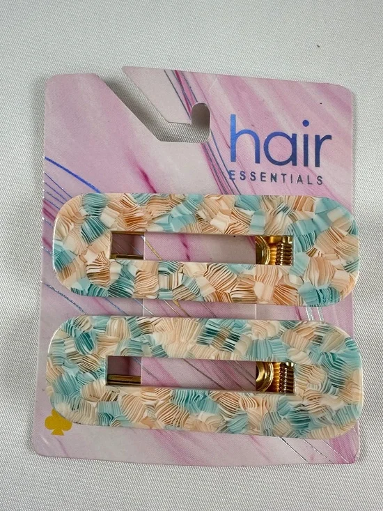 Hair Essentials Acrylic Barretts, Hair Alligator Clips, Green Peach, Y2K, 1990s